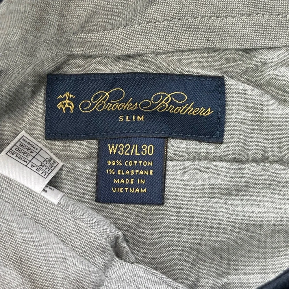 Brooks Brothers Slim Fit Navy Blue Corduroy Pants Mens 32x30 Fine Wale Stretch
